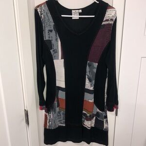 Parsley & Sage, top tunic Women’s Size S Artsy art to wear legan look, long line